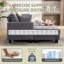  Canapé modulaire 108 po Cloud, en forme de L, avec méridienne droite, mousse à mémoire de forme et velours côtelé moelleux, disponible en beige et gris-813500891