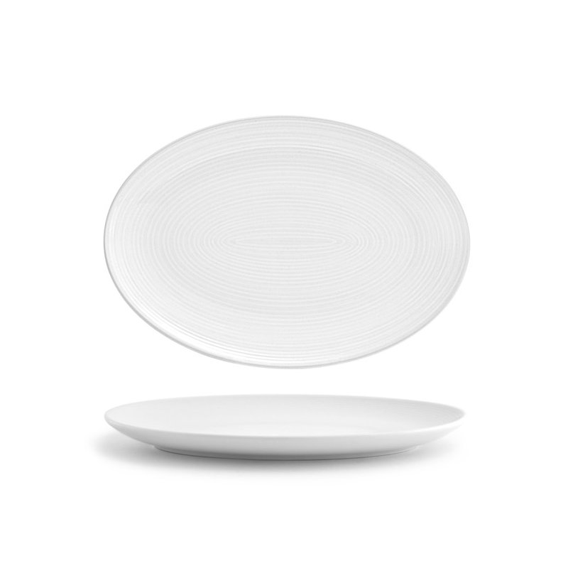 Assiette plate spirale ovale 10 po
