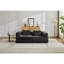 Canapé à compression, canapé-lit à plancher convertible avec structure de forme fixe, canapé modulaire sans os sans causeuse, sans assemblage requis, tissu chenille, pour la chambre du salon, noir