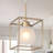 1-Light Gold Pendant Light Frosted Glass with Quick Links and Universal Ceiling Style for Kitchen Island