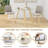 Costway 35.5" Round Glass Dining Table For 4 With Tempered Glass Tabletop Rubber Wood Frame-309604929