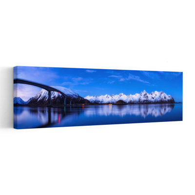 Blue Hour Mountain Bridge Dramatic Peaceful Serene Landscape Mountain Wall Art