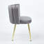 Chaise de salle à manger moderne avec pieds en tube de fer de couleur dorée, velours et dossier confortable, ensemble de 2-642904811