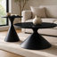 Ensemble de tables basses 2 pièces, plateau de table à motifs avec base en acier-1077568931
