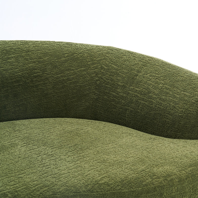 Full Compression Sponge Sofa Curved Modular Sectional Sleeper Couch, High-Density Chenille 800 lbs, Green