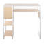 Table avec présentoir à hauteur de bar et espace de rangement en métal blanc-79601949