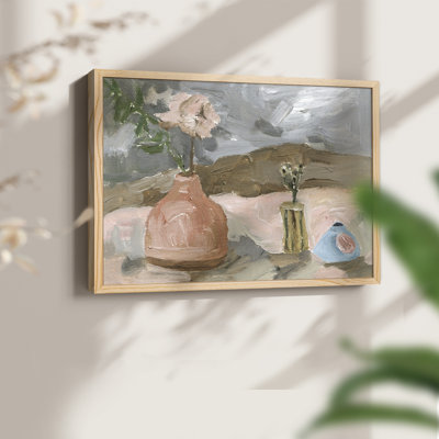 Vase of Pink Flowers I -Framed Print - Restickable