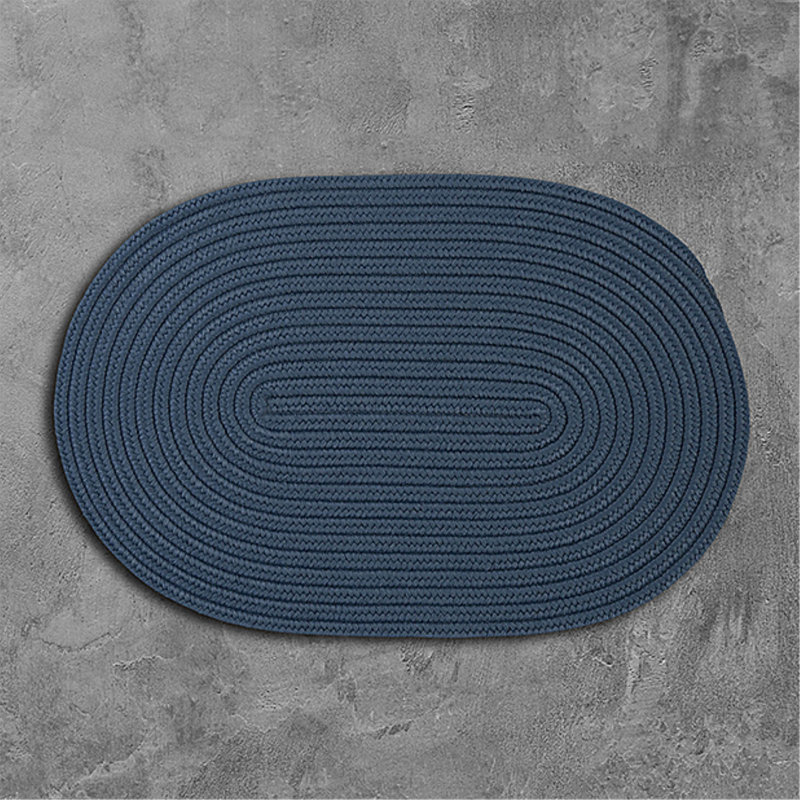 Tapis intérieur / extérieur Audryanna - bleu lac, Ovale 7 pi x 9 pi