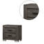 Table de chevet en bois 22 po avec 2 tiroirs Semih, gris foncé