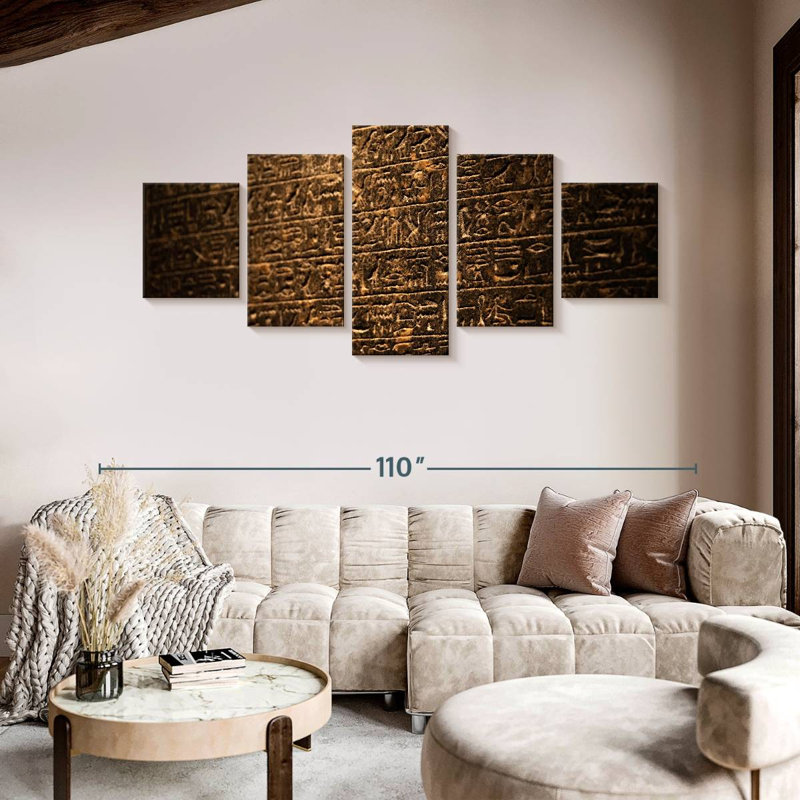 Stone Hieroglyphs Pattern, 42" H x 92" W