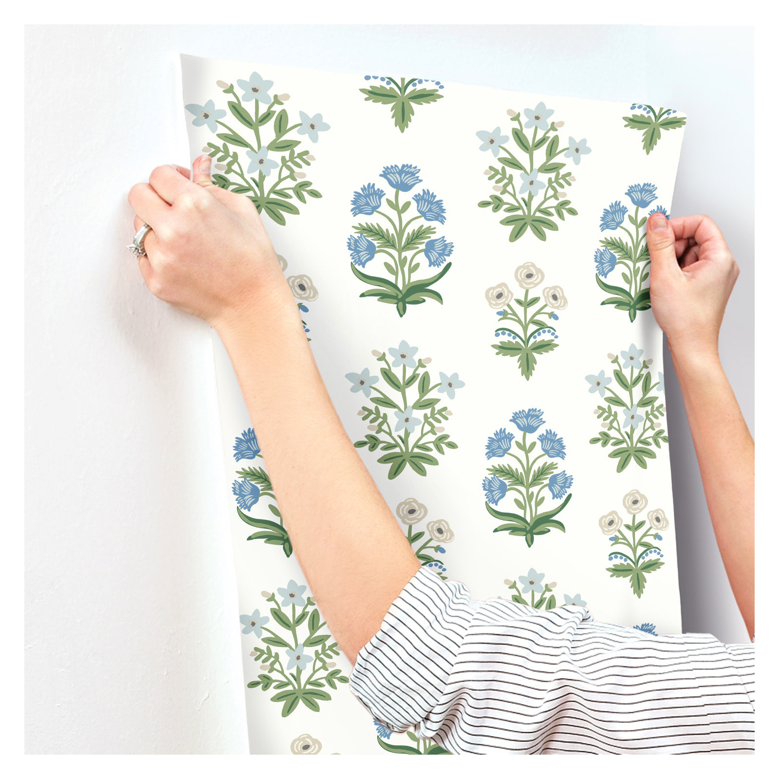 Rifle Paper Co. Mughal 27" L x 27" W Smooth Wallpaper Roll, Indigo