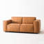 Causeuse coussin orange en cuir véritable