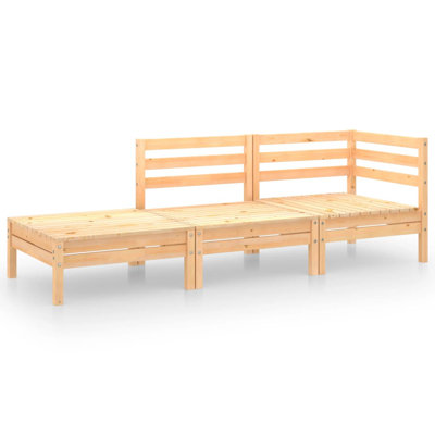 25" Wide Pine Wood Species Square Patio Sectional Set