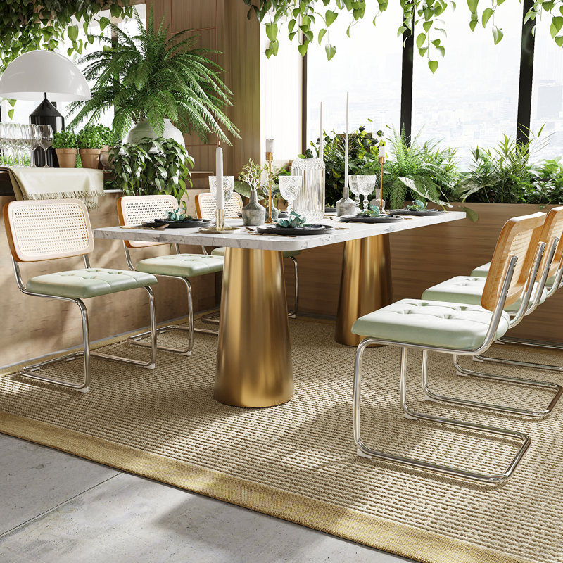 Crumley Upholstered Dining Chair , Silver, Green
