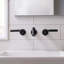 Robinet de lavabo de salle de bain mural moderne à 2 poignées en laiton massif noir mat avec ensemble de bonde-123300105-51721082-94078774