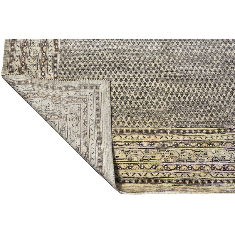 Hand Knotted Area Rug in Beige/Gray