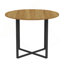 Ensemble de table à manger ronde rustique et 4 chaises en similicuir, ensemble de cuisine 5 pièces pour petits espaces, appartement et coin repas, fini grain de bois, chaises noires