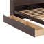 Lit plateforme double en bois avec tiroir de rangement intégré, station de charge et lit gigogne simple-279392281