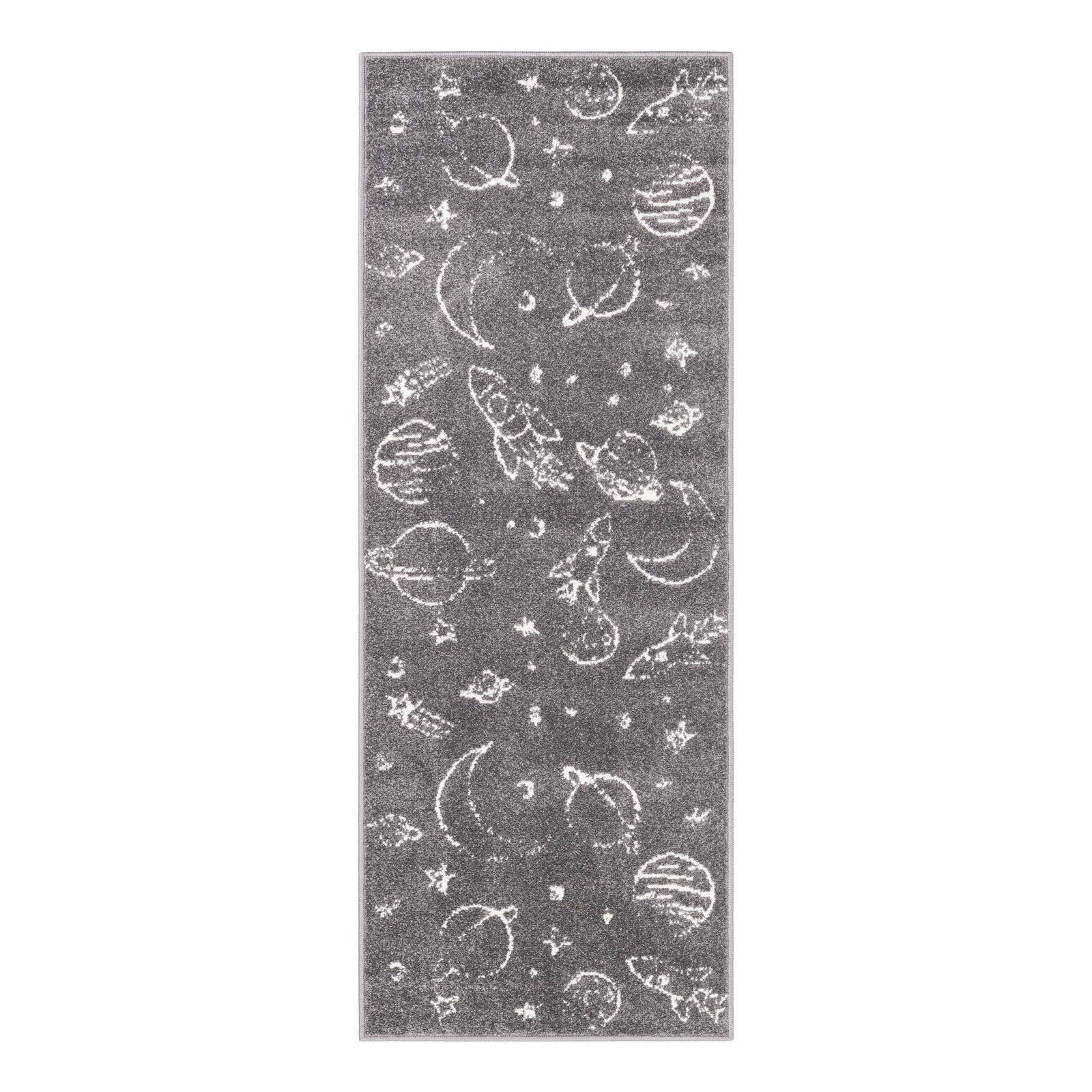 Kids Area Rug, Runner 2'2" x 6'1", Gray