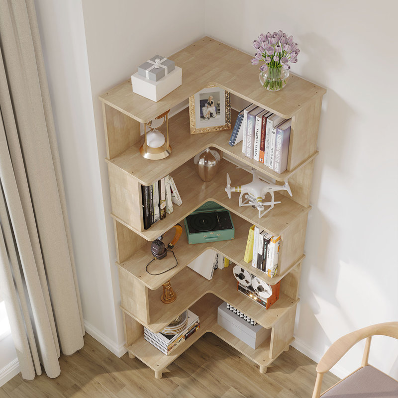 Cuadra Corner Bookcase, Beige