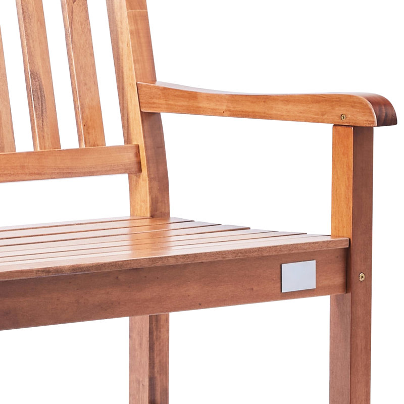 Banc d'extérieur en bois de 50 pouces avec capacité de charge de 800 lb pour le porche - angle de détente confortable à l'extérieur