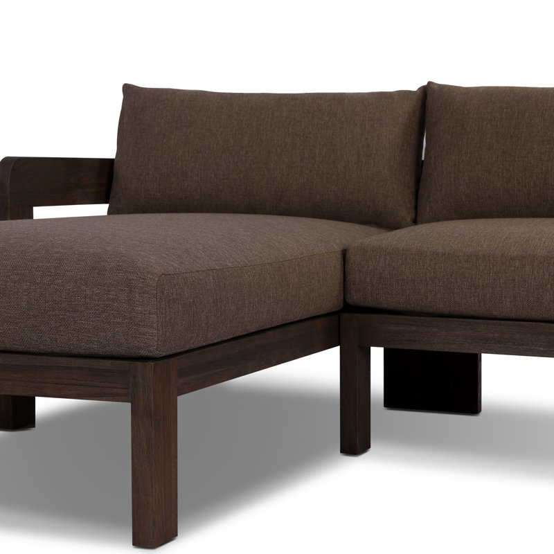Jackson Outdoor 3 - Seat Patio Sectional, Concha Fog, Bronze, Left Hand Facing