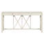 Console d'entrée plaquée avec 4 tiroirs spacieux, design croisé, base ouverte pour salle à manger, couloir ou pièce