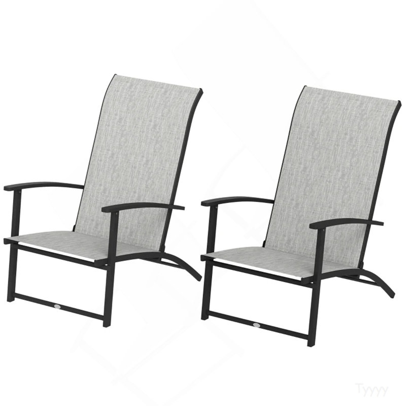 Ensemble de 2 chaises d'extérieur pliantes, Gray