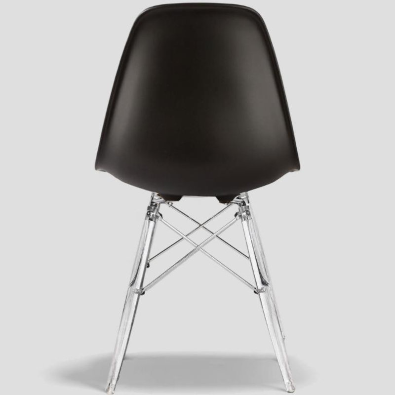 Chaise d'appoint Granados avec base en acrylique, Noir, noir, noir, noir