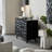 Matte Black Oak Cabinet with Grooved Handles