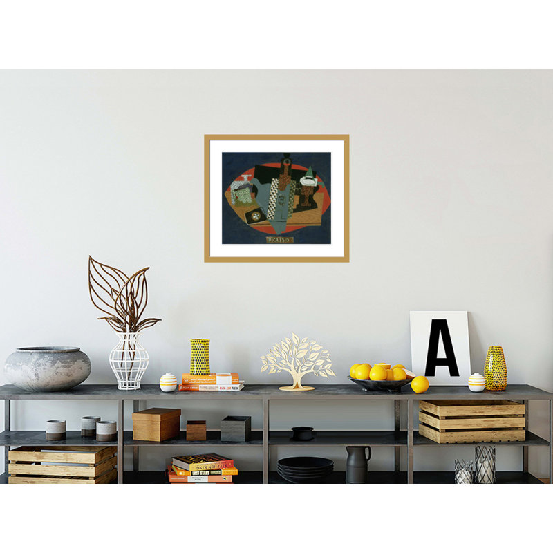 Bouteille d'Anis del Mono par Pablo Picasso - estampe numérique encadrée, H 23,5 po x l 26,72 po