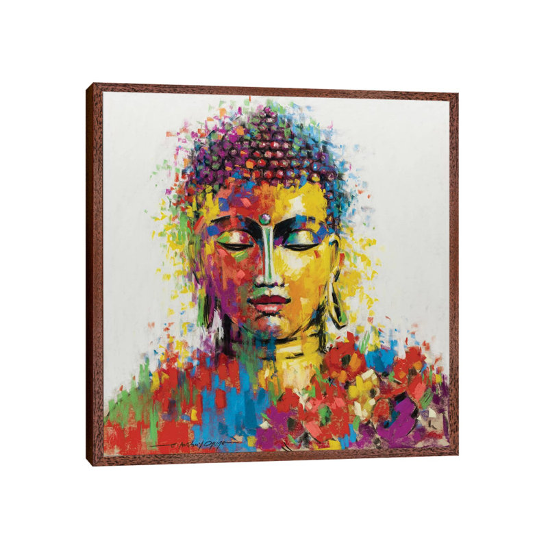 Buddha by E.A. Orme - Print on Canvas, Classic Brown Wood Framed, 66.04 cm H x 66.04 cm W