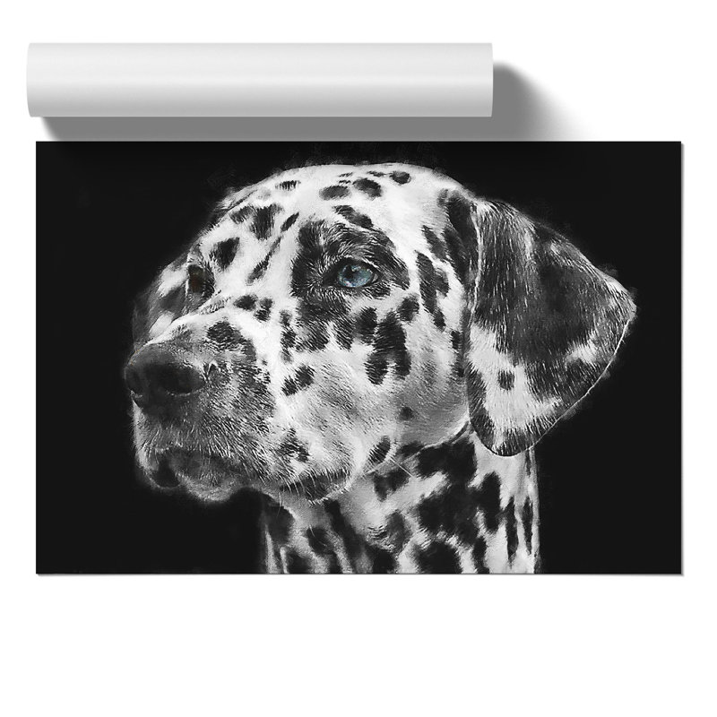 Dalmation Dog Painting - Frameless Print, 30cm H x 42cm W x 0.1cm D