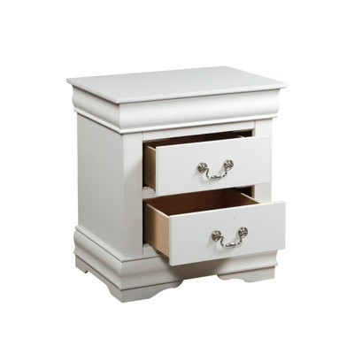White 2-Drawer Nightstand