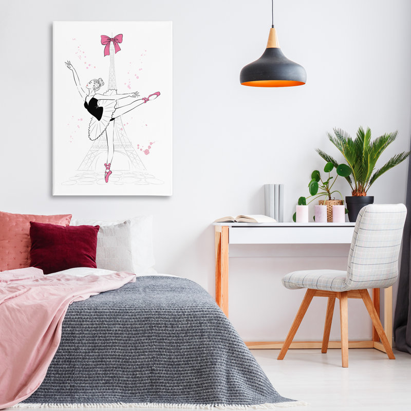 Ballerina & Eiffel Tower Canvas Wall Art by Martina Pavlova, 45" H x 30" W