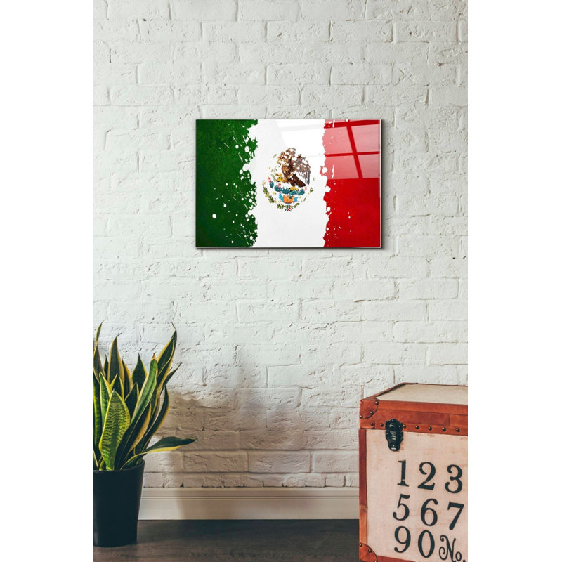 "Mexique", art mural en verre acrylique, H 16 po x l 24 po x P 0,12 po