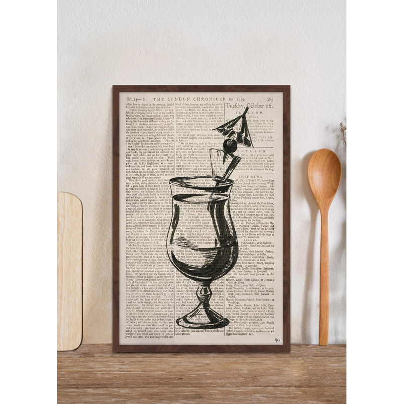 «Tropical Cocktail» par Eyre Tarney - reproduction de cadre photo, H 18 po x l 12 po x P 1,5 po