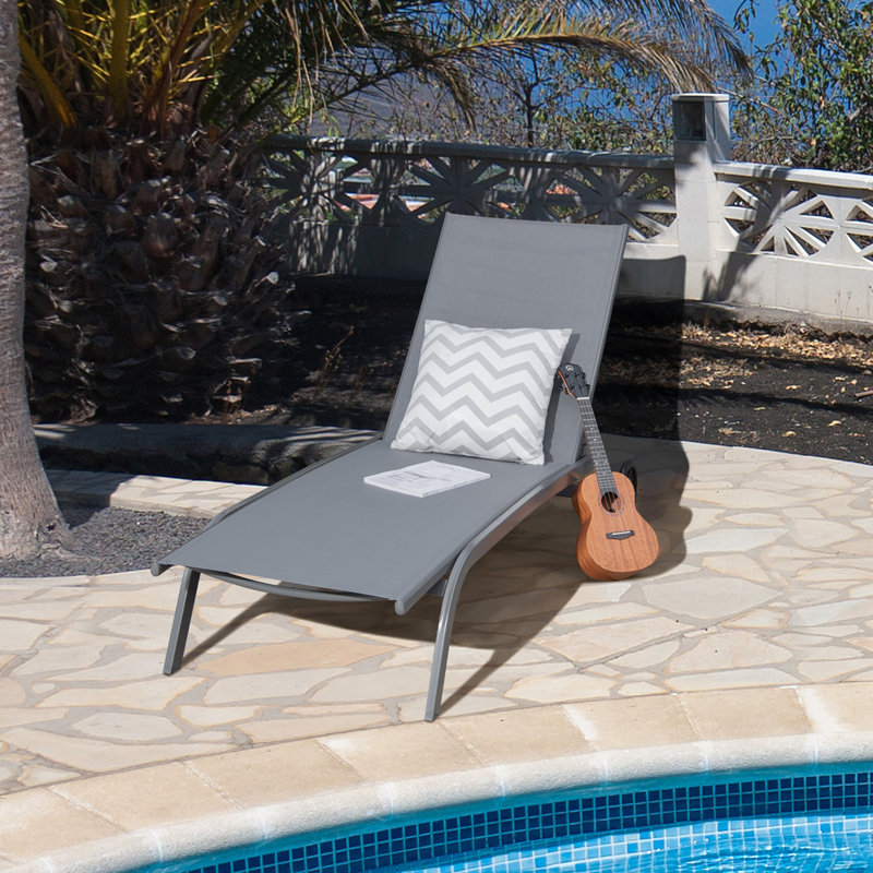 Jesley Outdoor Metal Chaise Lounge Set