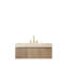 Meuble-lavabo et lavabo flottant moderne, conception en bois durable et en pierre pour la maison