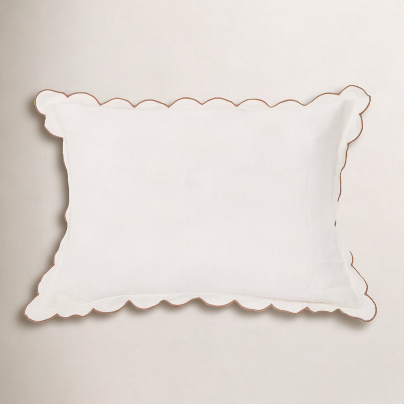 Kelly Linen Sham, Cream/Terra Cotta, Standard