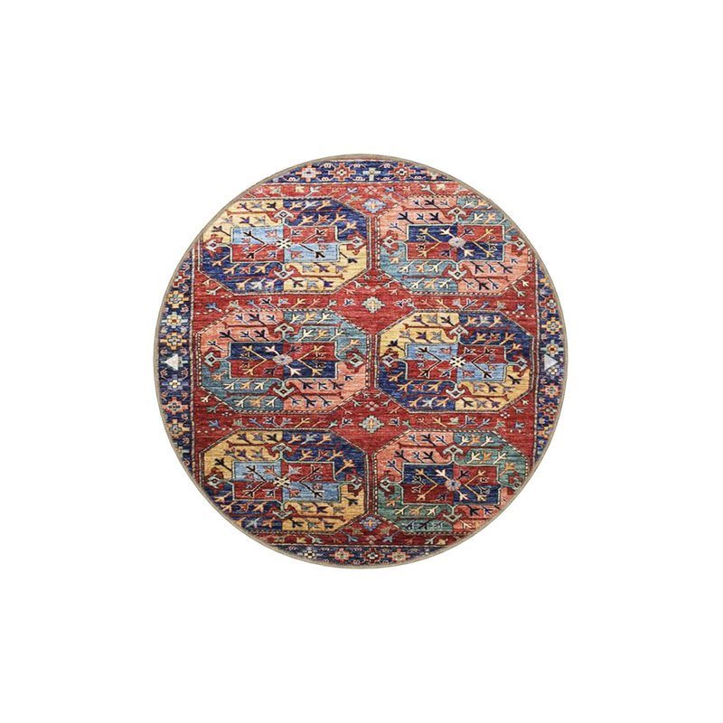 Tapis tissé rouge à motif traditionnel à motif écossais lavable à la machine, Rectangle 2'6" x 4'11" Rug Pad Included