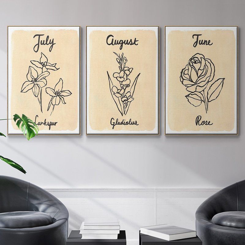 La naissance du mois VI, reproduction sur toile 3 pièces, H 40 po x l 90 po x P 2 po, Naturel