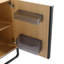 Meuble-lavabo autoportant 48 po en chêne avec lavabo double en résine, portes à fermeture en douceur, tablettes de rangement ouvertes et quincaillerie en aluminium