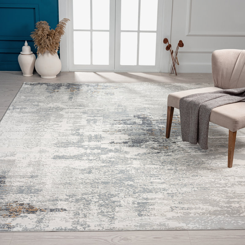 Area Rug in Gray, Rectangle 9'6" x 13'