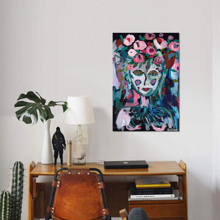 «Rose Goddess», impression sur toile, H 12 po x l 8 po x P 0,75 po, Toile tendue, Pas de tapis
