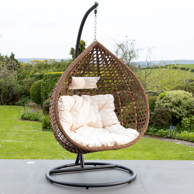Vanhouten Porch Swing with Canopy, Cream