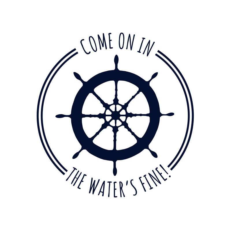 Come In Waters Fine Captain Wheel - Wrapped Canvas Print, 30cm H x 30cm W x 3.8cm D