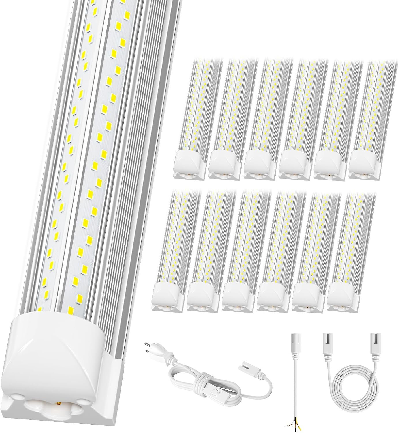 Co-t 100W 8FT LED Shop Light Linkable 3-Pack Series - 15000LM Super ...