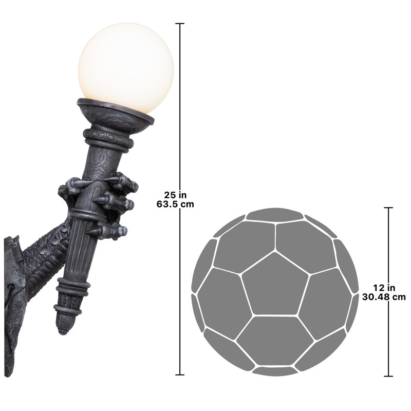 Black Resin Dragon Talon Electric Wall Sconce Set