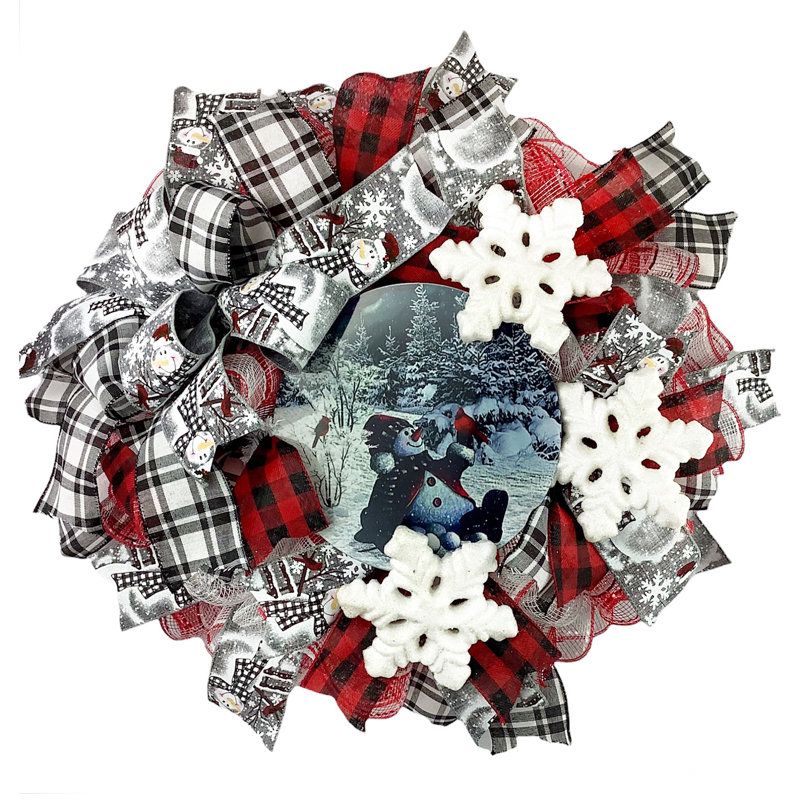 Couronne en maille 18 po Snowman